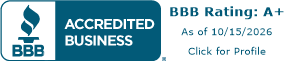 BBB Accredited Business, BBB Rating A+. Click for profile.